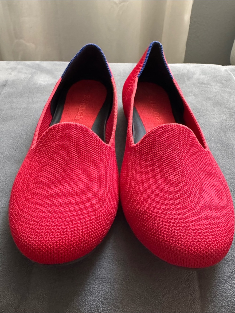 Rothy's Bright Red Knit Slip-On Flats